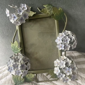Vintage 3x5 Rahmen - emailliertes Metall Blätter und Blumen - Bild 1 von 5