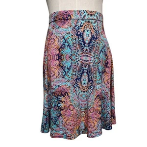 Cynthia Rowley Skirt Sz XL Multicolor Paisley Print With Pockets Boho Festival - Picture 1 of 4
