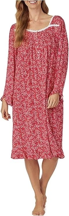 Vestido de Noche Eileen West Estampado Floral Jersey Tejido Modal Vals Pequeño Rojo Foto 1 de 1