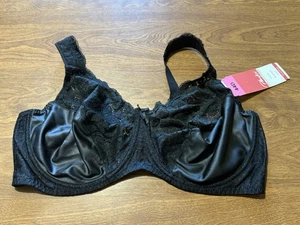 Playtex Body Language Bügel BH Floral Schwarz Satin 4309 Neu mit Etikett Vintage 44D #3 - Bild 1 von 11