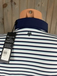 NWT Greyson Golf Wolf Striped Short Sleeve Polo Shirt HERSHEY COUNTRY CLUB Sz L - Picture 1 of 8