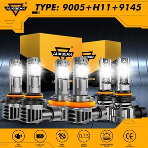 For Toyota Tundra 2007-2013 AUXBEAM 1:1 Combo 9005 H11 9145 LED Headlights 6500K - Picture 1 of 12