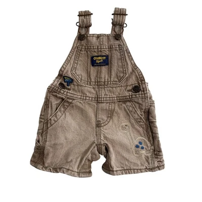 OshKosh Bgosh Baby комбинезон 3 месяцев динозавр аппликация джинсовые шорты милый Y2K - Изображение 1 из 4