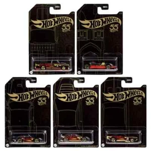 HOTWHEELS diecast car set 1:64 - 55th Anniversary BLACK & YELLOW Set of 5 Mix 2 - Picture 1 of 7