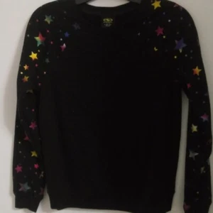 Youth Sweatshirt jogger set - Black Multicolored Stars on sleeves - Size 16 - Picture 1 of 2