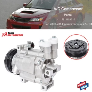 Compresor de aire acondicionado 73111SA010 con embrague apto para Subaru Impreza 2008-2014 2,5 L H4 - Imagen 1 de 7