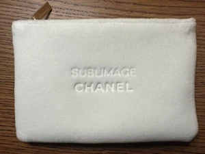 NEW Authentic Chanel Beaute Terry Velour Logo Pouch Clutch Cosmetic Bag RARE - Picture 1 of 2