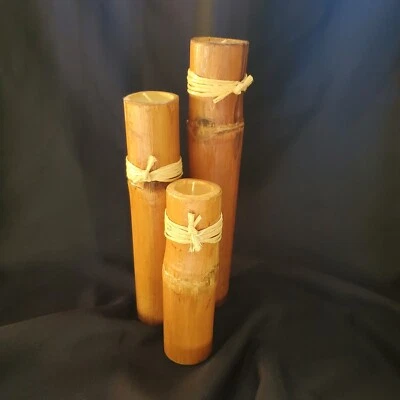 Genuine Bamboo Candles - Various Sizes - SET OF 3 - Image 1 of 4