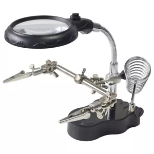 LED Light Helping Hand Clamp Magnifying Glass for Watch Repairs Craft Work B9Y4 - Picture 1 of 11