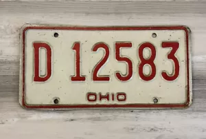 Vintage Ohio License Vehicle Plate D12583 - Picture 1 of 2