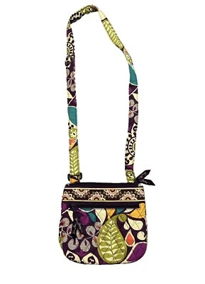 VERA BRADLEY Purse Little Flap Hipster Crossbody Plum Crazy Purple Retired 2013 - Image 1 of 4