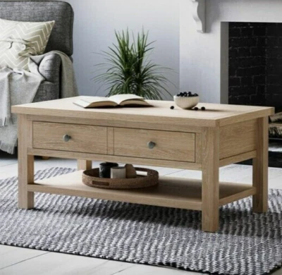 Oaklife coffee table with shelf - oak coffee table - wooden coffee table - Image 1 of 4