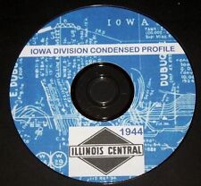 Illinois Central RR 1944 Iowa Division  Condensed Profiles PDF pages on DVD