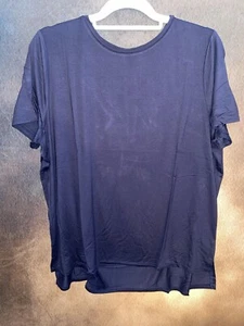 Alfani L NWT Short Sleeve Modern Navy Core Essential Tee - Picture 1 of 9