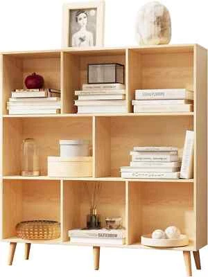 Solid 8-Cube Wooden Bookcase - Stylish Storage for Office & Home Shelving - Image 1 of 4