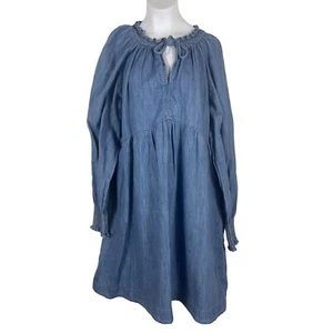 Mini Vestido Poeta Manga Abullonada Azul Marino Antiguo Para Mujer Talla Mediana - Imagen 1 de 7