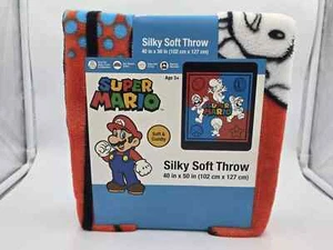 Super Mario Throw Blanket 40" x 50" Silky SUPER SOFT NEW - Picture 1 of 4