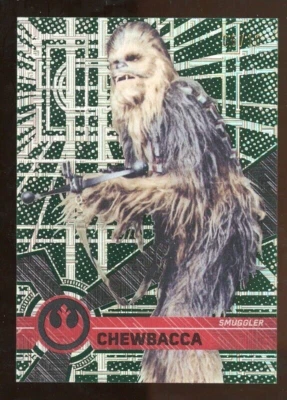 CHEWBACCA 2017 Topps Star Wars High Tek GREEN PARALLEL Diffractor SP /10 - Image 1 of 2
