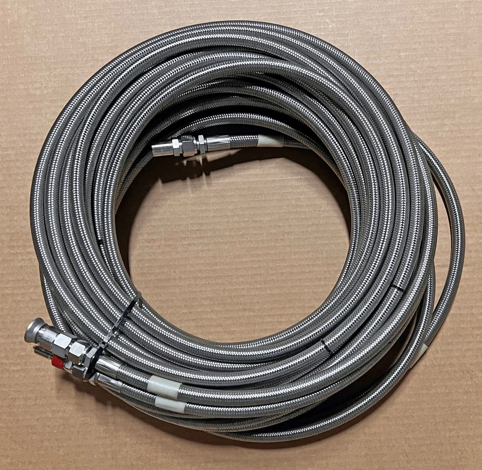 0010-36556 ASSY MANGUERA 50 FT, AMAT-1/CABEZA DE ACERO-1, 3, 5 MATERIALES APLICADOS SS Trenzado Foto 1 de 4