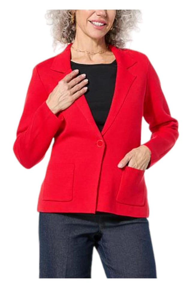 Blazer de punto escarlata suéter para mujer Jaclyn Smith Foto 1 de 1