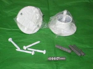 Nemesis Curtain Rod White Round End Brackets for Inside Mount with Screws - Picture 1 of 5