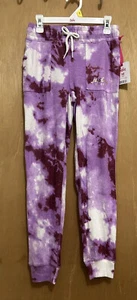 Justice Girl's Sz 10 M Cozy Tie-Dye Hacci Jogger Lilac Sweatpants Brand NEW - Picture 1 of 12