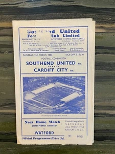 Southend United Reserves v Cardiff City Reserves, Football combination 1958 - Picture 1 of 2