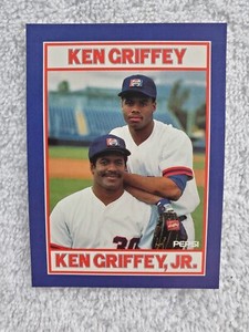 1991 Ken Griffey Jr & Sr Pepsi Promo Card 5 Of 8, Near Mint Condition. 