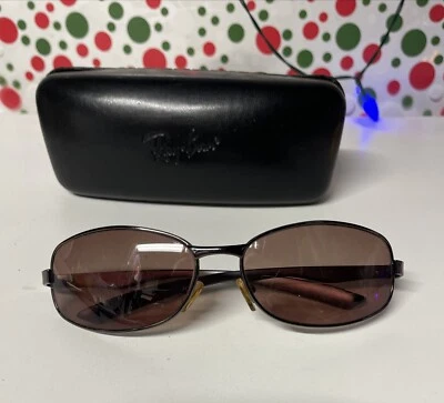 RARO: Gafas de sol Ray Ban marco de metal plateado mate cristal marrón lentes recetadas Foto 1 de 4