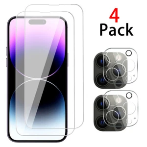 Protector de pantalla de vidrio templado para iPhone 14 Pro Max 13 12 11 XR Xs cubierta de lente - Imagen 1 de 25