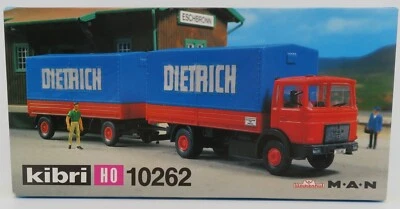 Kibri #10262 Camion Man + Rimorchio Dietrich Ho 1/87 IN Box Quadri E Completo - Immagine 1 di 4