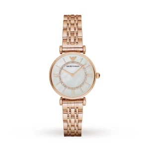 Emporio Armani Classic AR1909 Ladies Rose Gold Gianni T-Bar Watch For Women - Picture 1 of 4