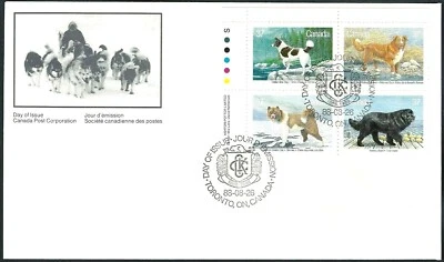 Canada   # 1220 a  ULpb     " DOGS OF CANADA "      Brand New    1988    Issue - Image 1 of 2