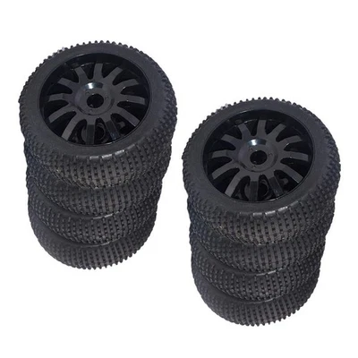 8PCS RC Buggy Reifen Und  Räder Im Maßstab 1: 8 für HSP HPI Black - Bild 1 von 4