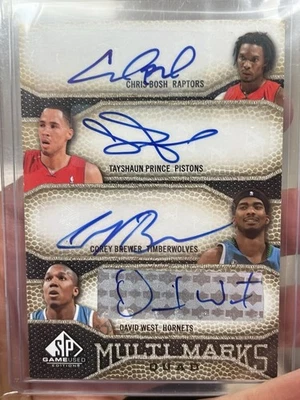 2009-10 SP Game Used Chris Bosh Prince Brewer West Multi Marks Quad Auto #16/50 - Image 1 of 2