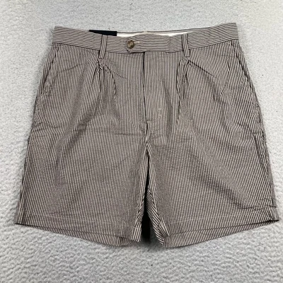 NWT Banana Republic 7” Short Men’s 33 Striped Pleated Chino Cotton Preppy $80 - Image 1 of 4