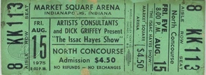 ISAAC HAYES 1975 Tour unbenutzt Konzertkarte - Bild 1 von 1