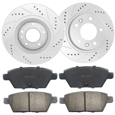 Rotores de freno traseros perforados + pastillas de freno para Ford Fusion Lincoln MKZ 2006-12 Foto 1 de 4