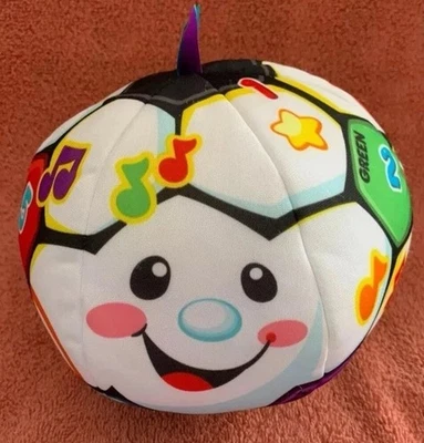 Fisher-Price Ríe y Aprende Cantando Pelota de Fútbol Bebé Juguete de Peluche Musical Hablando Foto 1 de 4