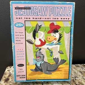 VINTAGE WHITMAN JR. JIGSAW PUZZLE QUICK DRAW MCGRAW HANNA-BARBERA COMPLETE RARE - Picture 1 of 15