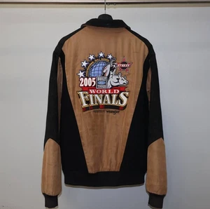 2005 PBR Rodeo World Finals Cripple Creek Leather Canvas Jacket L - Picture 1 of 12