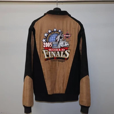 2005 PBR Rodeo World Finals Cripple Creek Leather Canvas Jacket L - Image 1 of 4