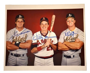 Foto autografiada de 8x10 firmada por José Canseco Wally Joyner Mark McGwire - Imagen 1 de 4