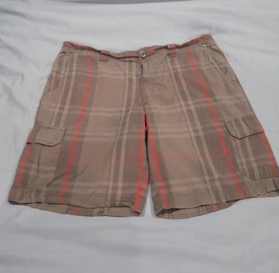 Columbia Omni-Shade Hombres Pantalones Cortos a Cuadros Marrón y Rojo Pantalones Cortos Carga Talla 38 Foto 1 de 4