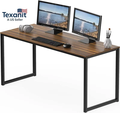 Mission 55-Inch Home Office Computer Desk, Walnut - Image 1 of 4