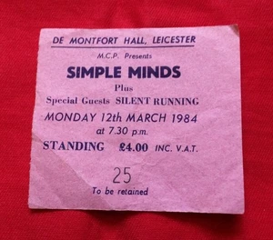 Simple Minds Concert Ticket Leicester De Montfort 12/3/1984 - Bild 1 von 1