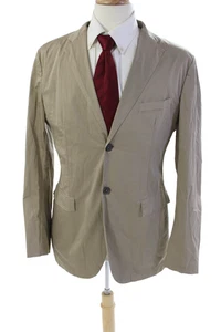 Jil Sander Mens Cotton Two Button Long Sleeve Unlined Blazer Jacket Brown Sz 52 - Imagen 1 de 6