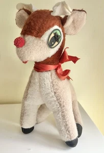 18" Vintage BJ TOY CO INC Christmas Holiday RUDOLPH REINDEER PLUSH Freestanding - Picture 1 of 6