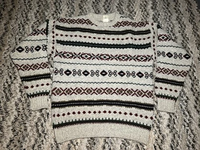 Vtg 80s 90s USA Made LL Bean Sweater Wool Fisherman Knit Size Medium Tall - Image 1 of 4
