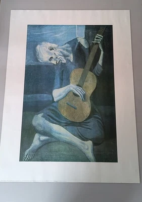 Pablo Picasso "El viejo guitarrista". Reproducción impresa 2005. 24 x 36 Foto 1 de 4